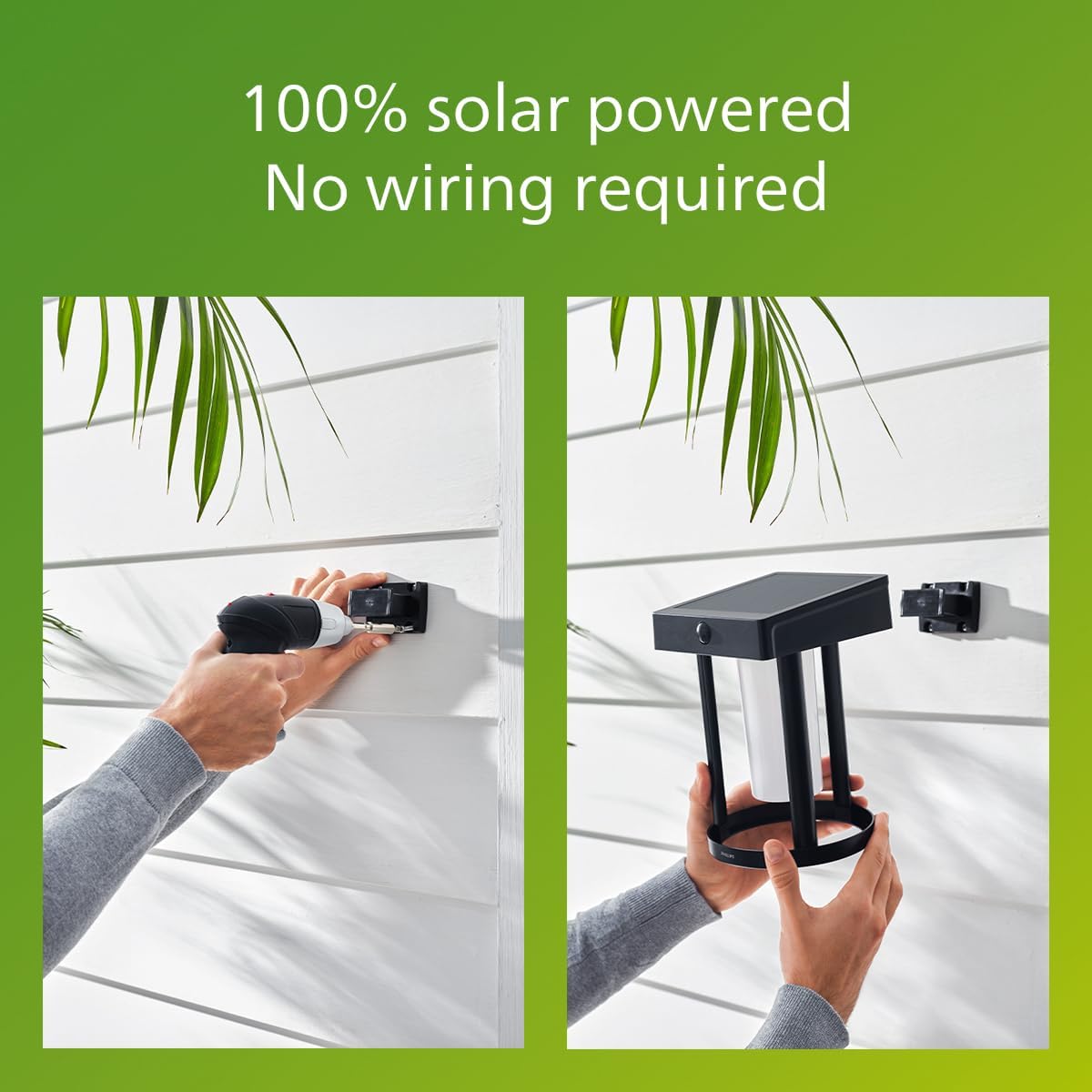Lighting Vynce Outdoor Solar Wall Light, Square, 1.5W, 2700K, Black, IP44 Weatherproof