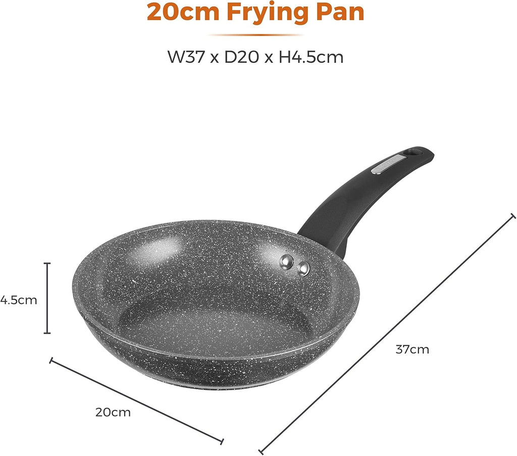 Cerastone T81222 Forged Frying Pan with Non-Stick Coating and Soft Touch Handles, Graphite, 20 cm