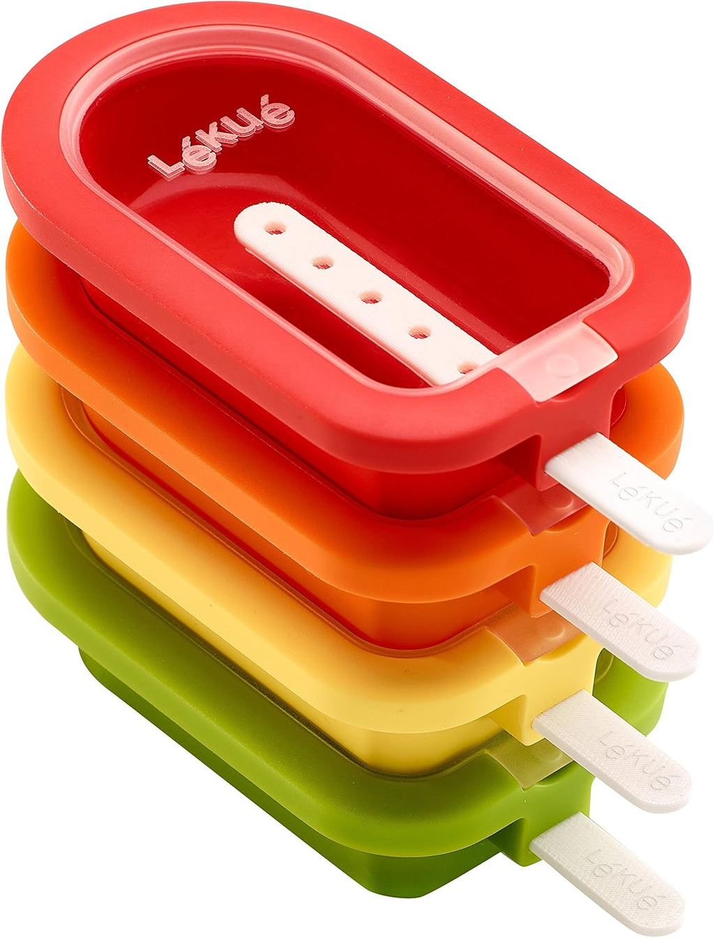 Popsicle Mould Stackable, Multi-Colour, 10.5 x 6.5 x 2.6 cm, 4 Pieces