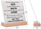 Boss Gifts Desk Decor - Best Boss Mentor Leader Gift From Employee Coworkers, Team Leader Gifts for Christmas Birthday Retirement, Thank You Gifts Plaque with Wooden Stand