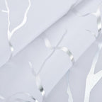 Kotile Silver Tree Branch Curtains 63 Inch Length, Metallic Shimmer White Curtains for Bedroom, Grommet Top Privacy Semi-Sheer, 52 x 63 Inch, 2 Panels