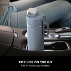Thirsti Water Bottle and Flask 700 ML With Leak-Proof Lid, Designed For Carbonated, Hot & Cold Drinks, Ideal For Travel & Sports, Triple Insulated, Stainless Steel Bottle, Blue, DW2401EUUKBL
