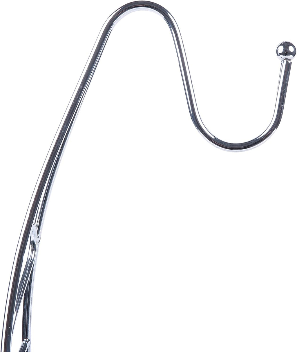 Fruit Basket Fruit Bowl with Banana Hook 43cm Tall, Wired Fruit Rack/Banna Stand Hanger - Silvery Chrome Finish