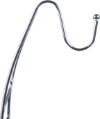 Fruit Basket Fruit Bowl with Banana Hook 43cm Tall, Wired Fruit Rack/Banna Stand Hanger - Silvery Chrome Finish
