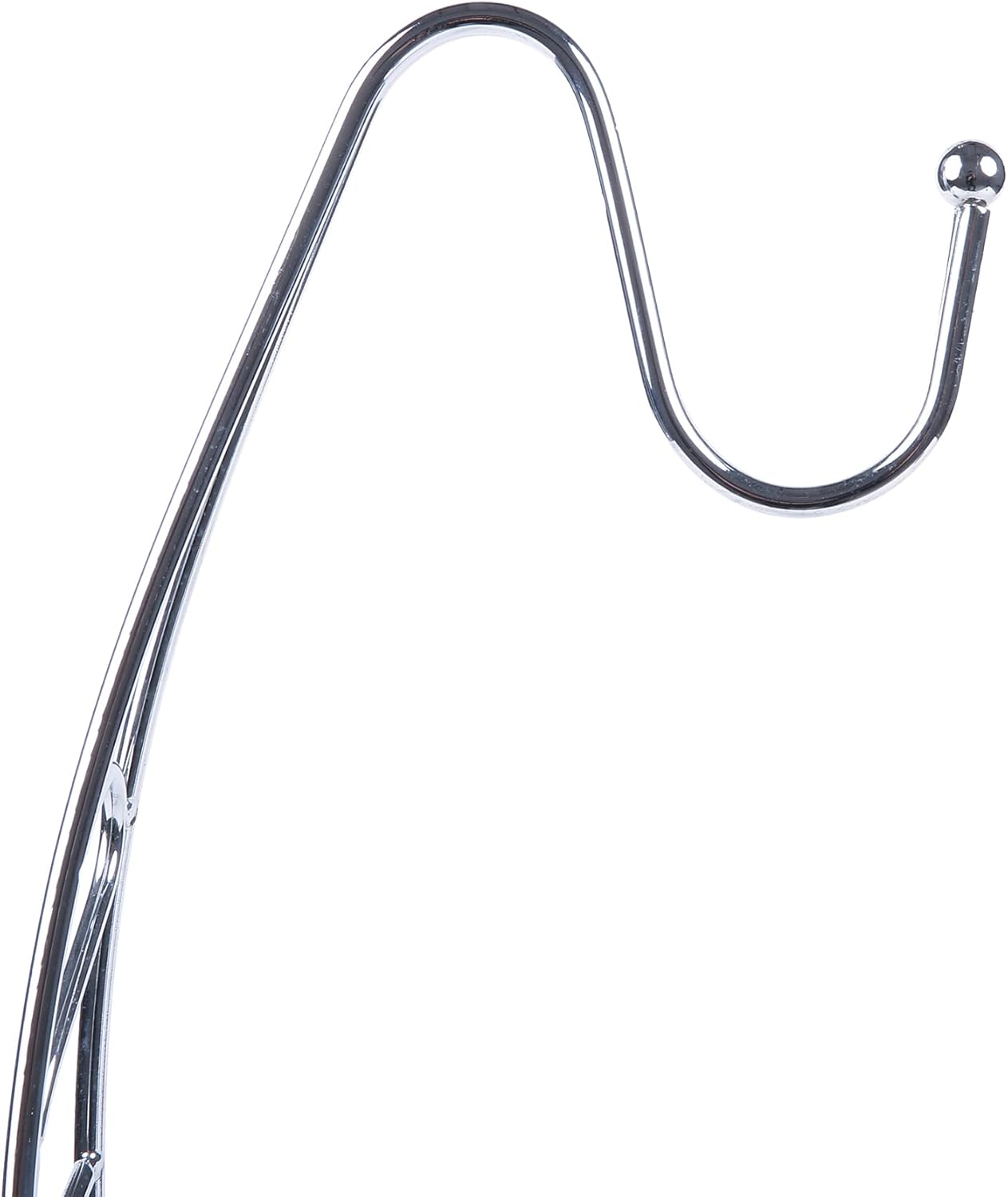 Fruit Basket Fruit Bowl with Banana Hook 43cm Tall, Wired Fruit Rack/Banna Stand Hanger - Silvery Chrome Finish