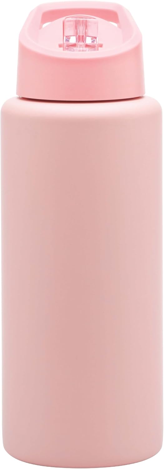 Stainless Steel Reusable 1 litre water bottle - Peach
