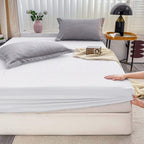 Waterproof Mattress Protector Double Bed with Deep 30cm Pocket- 100% Poly-Cotton with All around Elasticity Super Soft & Noiseless Hotel Quality Bed Topper (137 × 190) cm