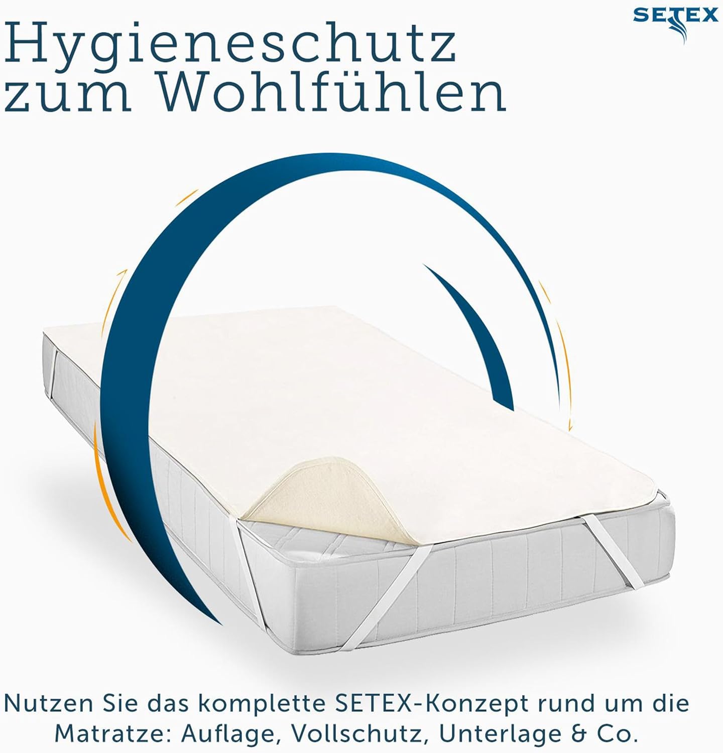 SETEX Mattress Protector, Cotton, Natural, 90 x 190 cm