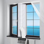 Air Conditioner Window Seal, 400cm/158Inch Portable Universal Kit with Zip, Anti-Mosquito Seal Unit for Mobile Conditioner, Tumble Dryer, #3 4m White, #2 Regular