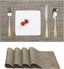 Table Mats Set of 4, Place Mats Table Placemats Washable Non-slip Heat Insulation Woven Vinyl for Kitchen Dinning Restaurant 17"X12" (Caramel)