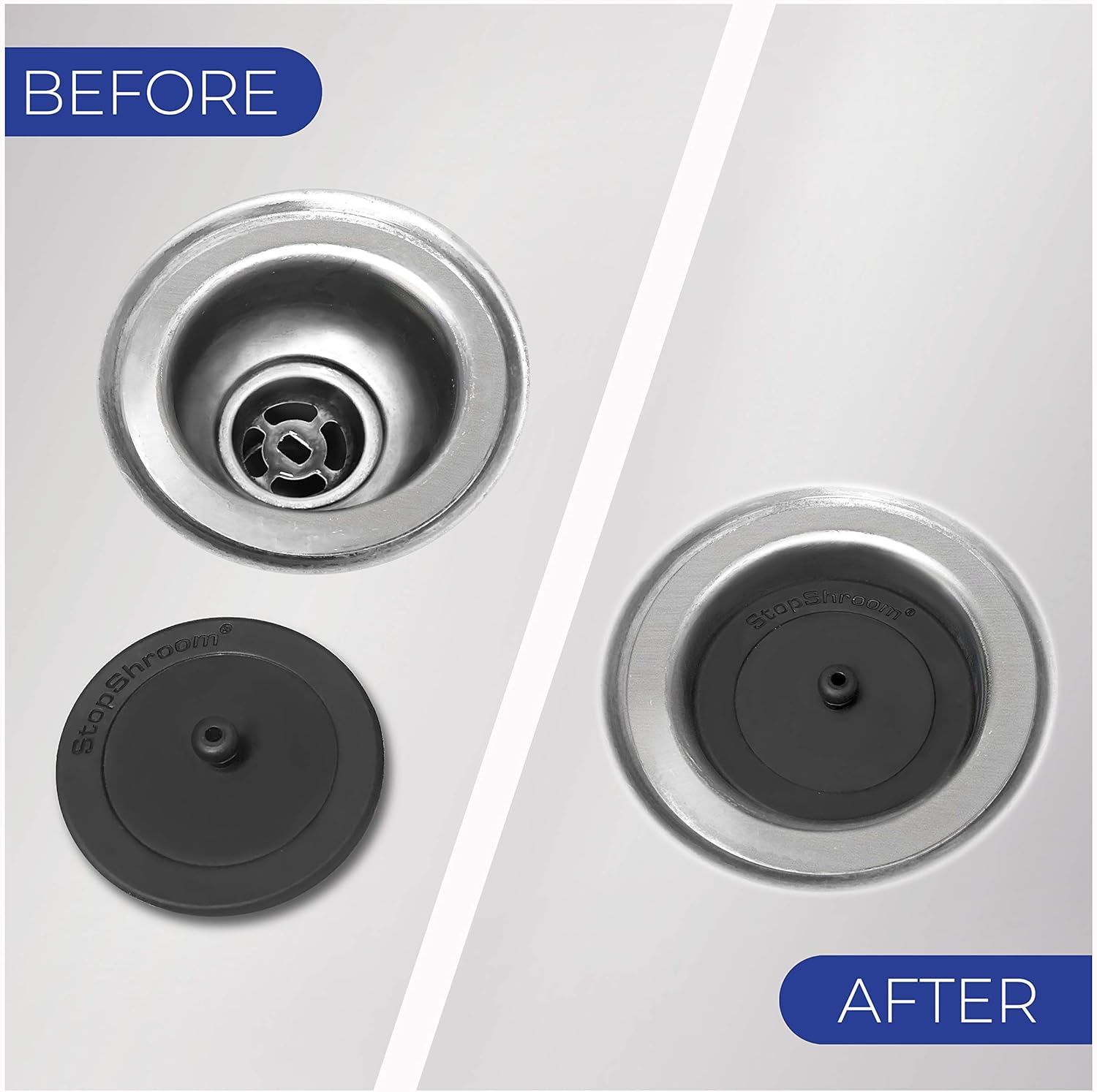 Revolutionary Clog-Free Sink Strainer Basket with Stopper, Stainless Steel