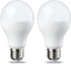 LED E27 Edison Screw Bulb, 13W (Equivalent to 100W), Warm White, Non Dimmable - Pack of 2 [Energy Class E]