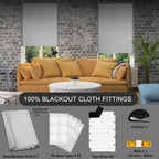 Versatile Portable Roller Blind-Stick On Blackout Curtains for Windows,Temporary Curtains, Any Size and Shape-Bedroom,Indoor & Outdoor-Blackout Blind-Gray