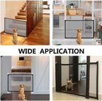 Magic Gate for Dogs, Portable Folding Safety Stair Gate Safe Guard Isolation Net with Hooks Indoor Pet Dog Mesh Fence, Easy Install Anywhere for Pet Dogs Cats, 180x72cm