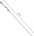 Ram© 1B09W9YRSNQ2 X Kebab Skewers, Set of 12 Stainless Steel BBQ Grilling Skewers Flat Reusable Metal Skewer Sticks for BBQ, Cocktail, Shish Kabob, Party Essentials, 30cm