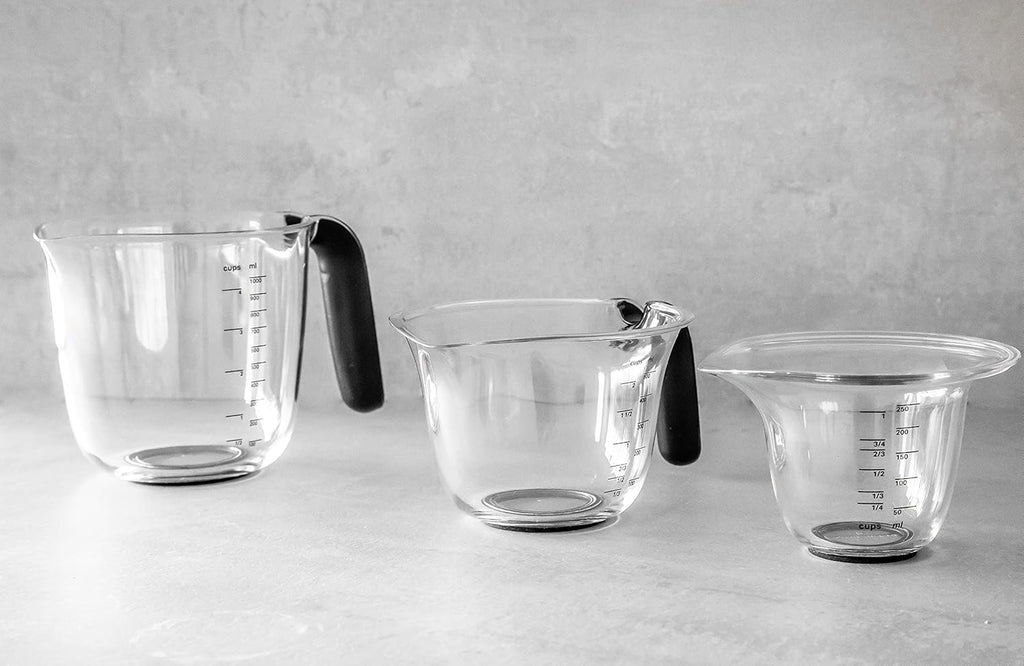 Universal Measuring Jugs, Set of 3, 250ml, 500ml and 1L, Onyx Black