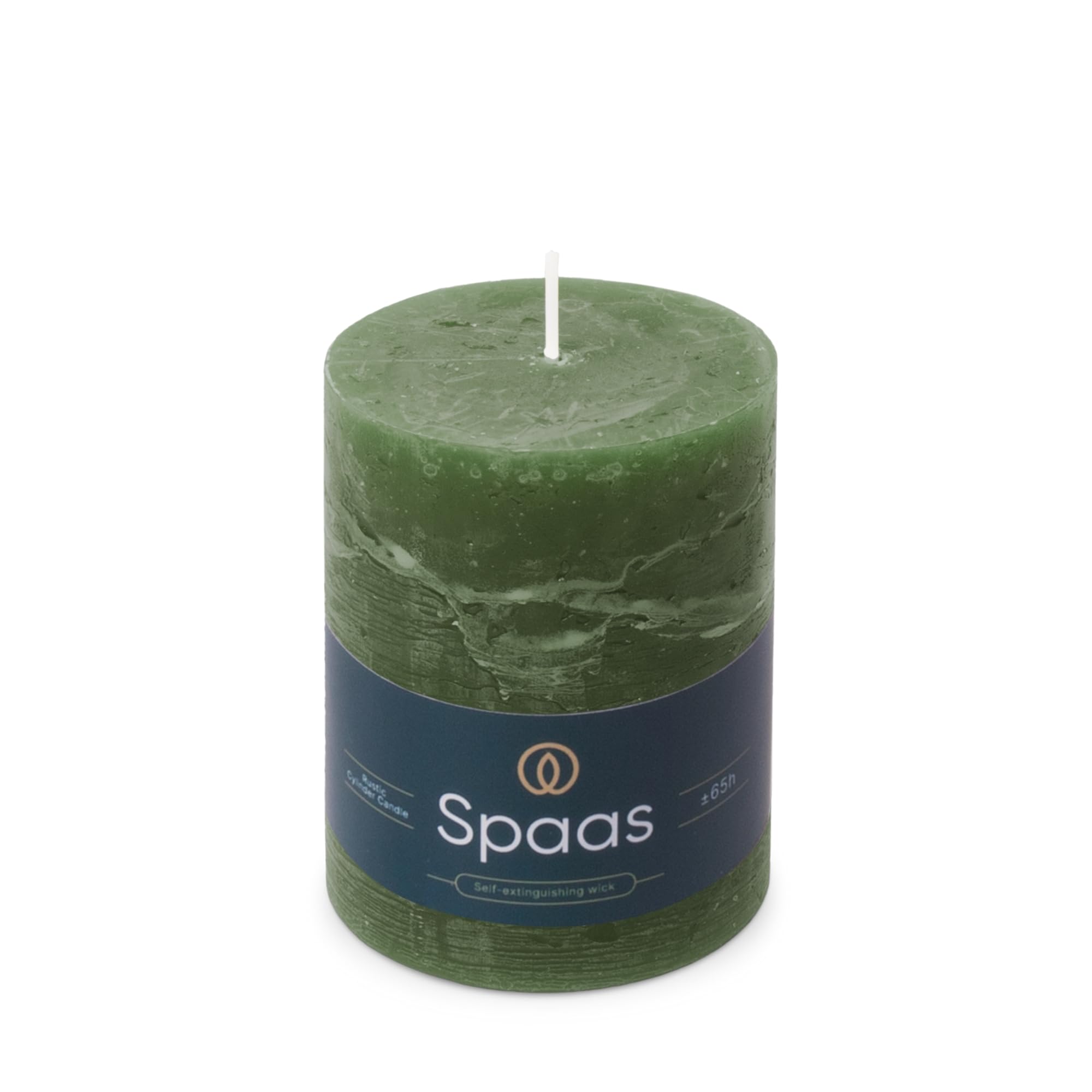 Rustic Pillar Candle 80/110 mm 65h, Dark Green