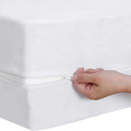 Bed Bug Mattress Protector, Anti Allergy Fully Zipped Waterproof Mattress Encasement with Zip dust mite cover King size (152 x 200+30cm)