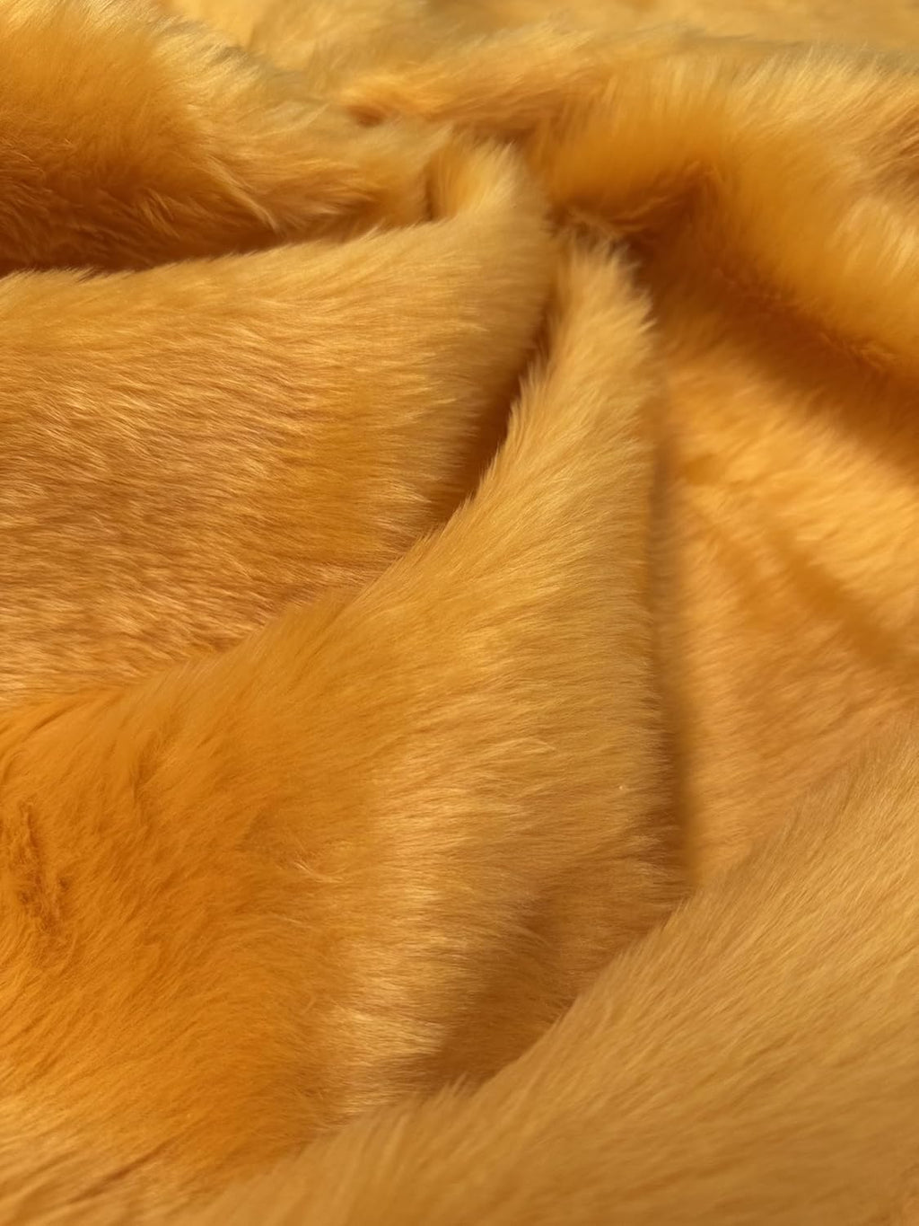 Plain Fun Faux Fur Fabric Material Bright Gold, 1Mtr - 150cmx100cm