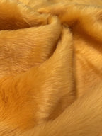 Plain Fun Faux Fur Fabric Material Bright Gold, 1Mtr - 150cmx100cm