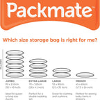 Packmate - 4 Medium 60 x 45cm Flat Vacuum Storage Bags Ð Ideal for Storing Baby Clothes, Pillows, Blankets, Towels and Much More
