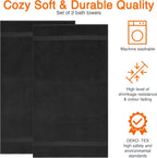 Fade Resistant Towel Set, 2 Bath - Black by Amazon Basics