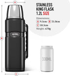 Stainless King Duck Egg Travel Flask (1.2L), Premium Leak Proof Insulated Tea & Coffee Flask for Hot & Cold Drinks, Built-in Cup, Twist-Pour Stopper, BPA-Free, Durable Steel