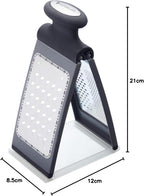 Smart Space 3-Way Fold-Flat Stainless Steel Cheese Grater - Black