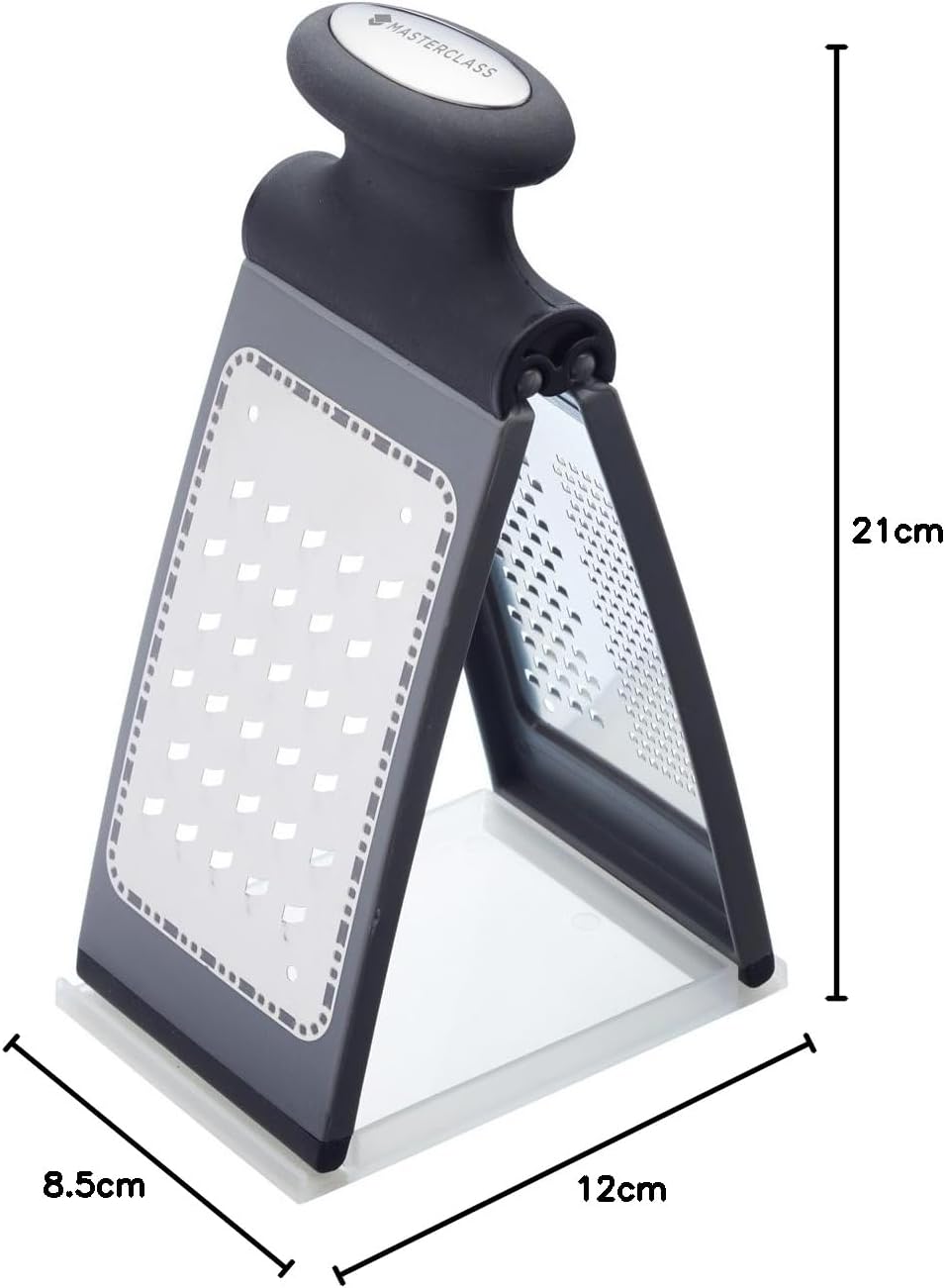 Smart Space 3-Way Fold-Flat Stainless Steel Cheese Grater - Black