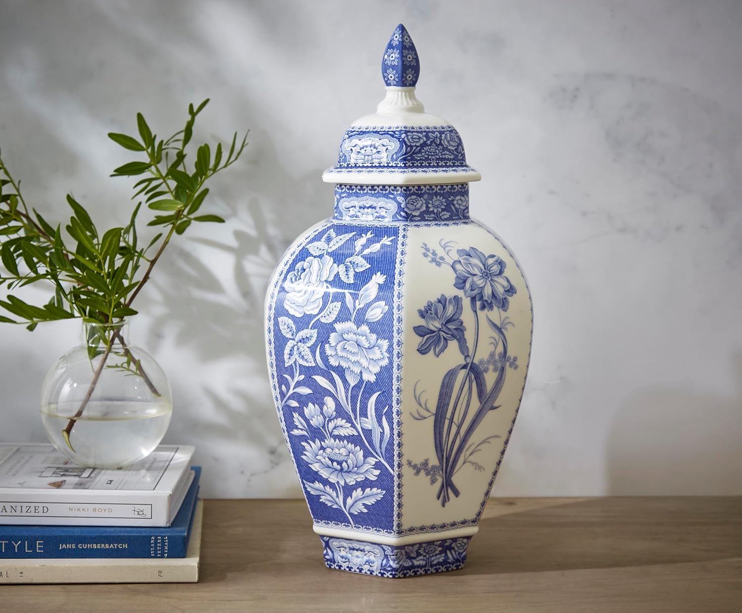 Blue Italian Floral Vase