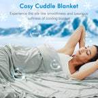 Cooling Blanket 150x200cm Arc-Chill 3.0 Cool Fiber Bamboo Blankets Q-MAX>0.5 Summer Blanket with Double-sided Design Absorb Heat Soft Lightweight Cool Bed Blanket Queen Size Gray