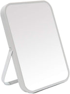 YEAKE Table Desk Vanity Makeup Mirror,8-Inch Portable Folding Mirror with Metal Stand 90°Adjustable Rotation Tavel Make Up Mirror Hanging Bathroom for Shower Shaving(Gray)