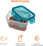 Air-Locked Leak-Proof, Stackable & Airtight Fridge/Freezer Containers with Lids, BPA-Free Plastic, Microwave and Dishwasher Safe 3-Piece Food-Storage Set, 3 x 1 l, Clear