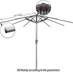 TWSOUL Replacement Parasol Fabric Cover, 3 m 8 Ribs Parasol Replacement Canopy Cover, Anti-Ultraviolet Patio Umbrella Cloth Cover (Grey, 3 m / 8 Ribs)