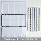 FCLUB Empty Watercolor Tins Palette Paint Case - Large Watercolor Palette Box Metal Tin with 28 Full Pans