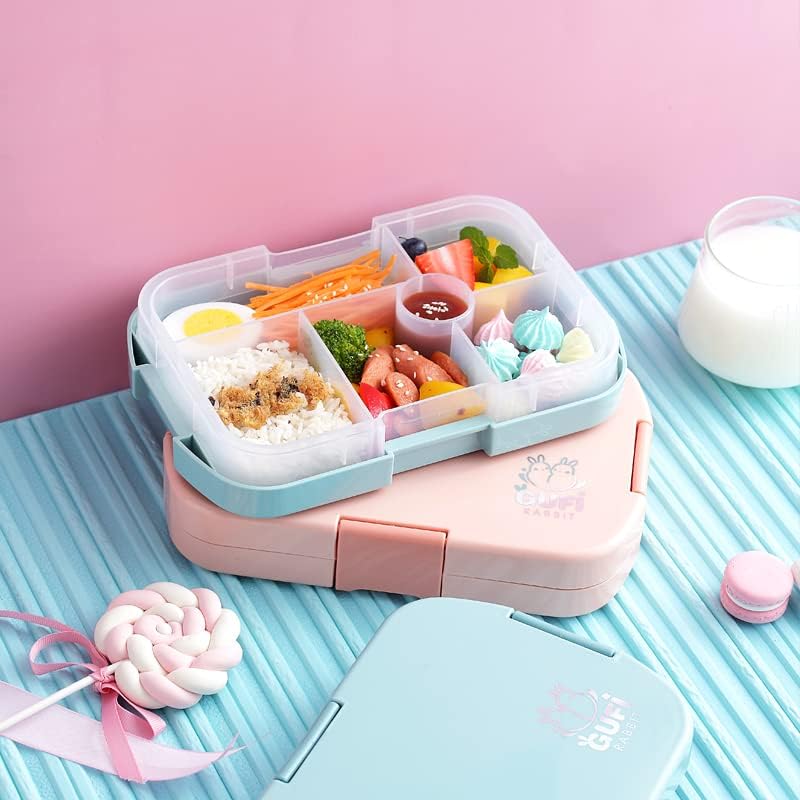 Kids Lunch Box, Bento Boxes Food Storage Container With 6 Compartments for Children Adult Work School, Suitable For Microwave