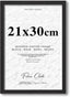 21x30cm Modern Black Wooden Picture Photo Frame A4 Photo Frame Ideal for Prints and Posters Hang Portrait or Landscape