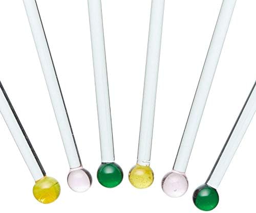 BCSTIRASTD Tropical Chic Novelty Glass Cocktail Stirrers (Set of 6), 1 x 1 x 1 cm