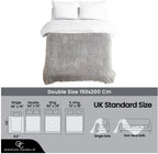 Fleece Throw Blanket | Soft Fluffy Throws For Sofas, Bed, Settee, Couch | Extra Warm Large Blanket Throw | Easycare, Anti Allergic | Double 150x200 Cm | Grey