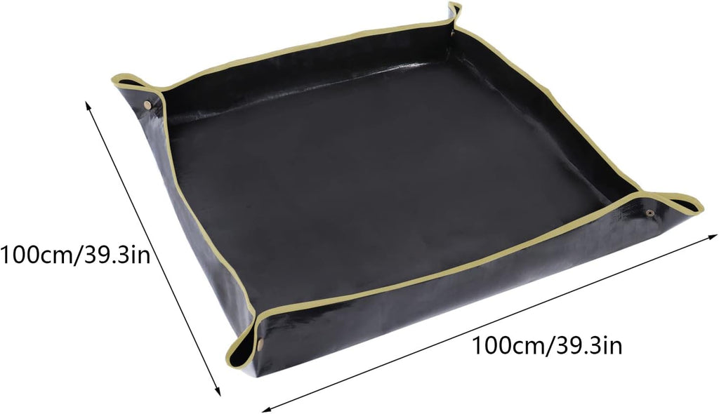 100cm x 100cm Plant Repotting Mat Waterproof Planting Operation Mat Thicken Indoor Transplanting Planting Tarp Mat Green, Black