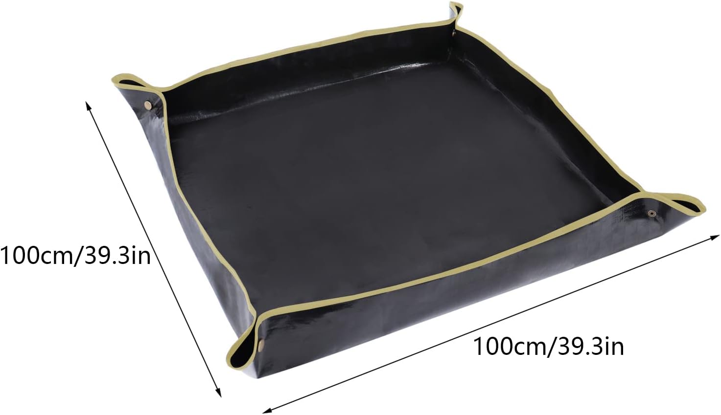 100cm x 100cm Plant Repotting Mat Waterproof Planting Operation Mat Thicken Indoor Transplanting Planting Tarp Mat Green, Black