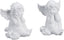 Relaxdays Grave Angel, Set of 2, Weatherproof, Frost-Proof, HxWxD: 10 x 7 x 9 cm, Decoration, Guardian, Polyresin, White