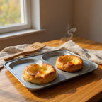 Chabrias Ltd UK-Made 2-Pack Yorkshire Pudding Tray, 4-Cup “Giant” – Carbon Steel, Long-Life Non-Stick, Even-Bake, Easy-Release, Oven-Safe – Perfect Crispy Rims, 23 cm