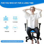TOEVE Large Gel Seat Cushion For Long Sitting With Non-Slip Covers,Soft & Breathable For Chair,Gaming,Car,Office,Desk Chair and Wheelchair,Office Pads (45 x 45cm-Grey) (40 x 35 x 2.5 cm-Blue)