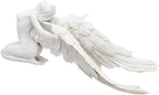 Angels Freedom Figurine 40cm, Resin, White, Angel Figurine, Kneeling Angel Design, Angelic Spiritual Decor, Cast in the Finest Resin, Painstakingly Hand-Painted