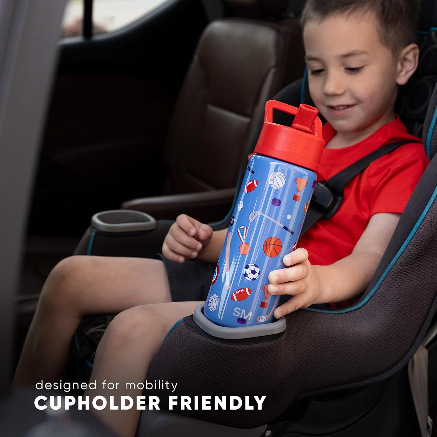 Kids Water Bottle with Straw | Insulated Stainless Steel Reusable Tumbler for Toddlers, Girls, Boys | Summit Collection | 415ml | Jurassic Jungle