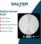 1036 BKSSDR Digital Kitchen Scale – Cooking & Baking Scales for Food Weight, Stainless Steel Weighing Platform, 5KG Capacity, Tare Function, Large LCD Easy Read Display, Measure Liquids, Black