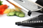 Mandoline Vegetable Slicer, Mandolin Slicer V Blade Cutter, Julienne and Food Grater. Great for Onions, Potatoes and Tomatoes. Includes 6 Inserts, and Cut Proof Gloves. Stainless Steel