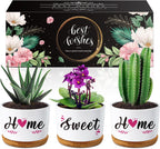 Buioata New Home Gifts, 'Home Sweet Home' Succulent Pots, House Warming Gifts for Couple, Housewarming Gifts for Friends Neighbor