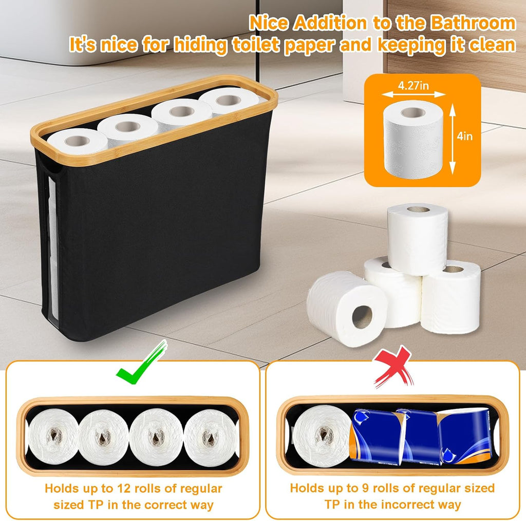 Toilet Roll Storage, Toilet Roll Storage Basket with Lid, Multifunctional Toilet Paper Basket, Toilet Paper Basket Cabinet, Toilet Roll Holder Storage Stand